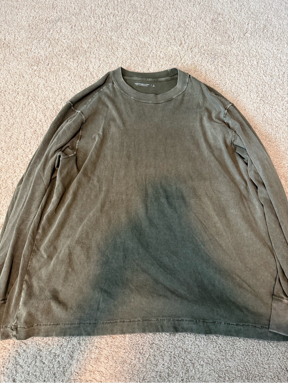 Abercrombie & Fitch Olive Green Long Sleeve Crewneck